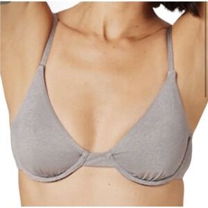 Andie‎ Swim The Sicily Top Bikini Top Glitter Silver Sz S MSRP $65 NWT Underwire
